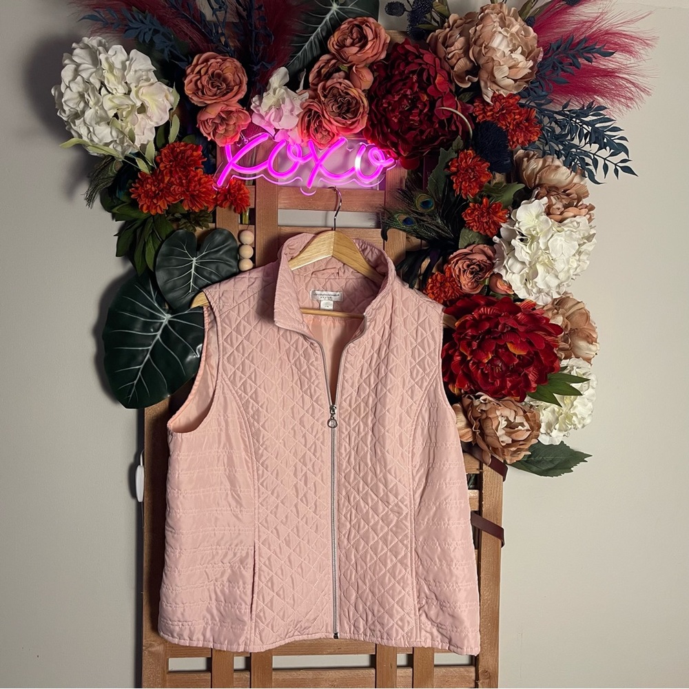 Christopher & Banks Pink Zipper Vest